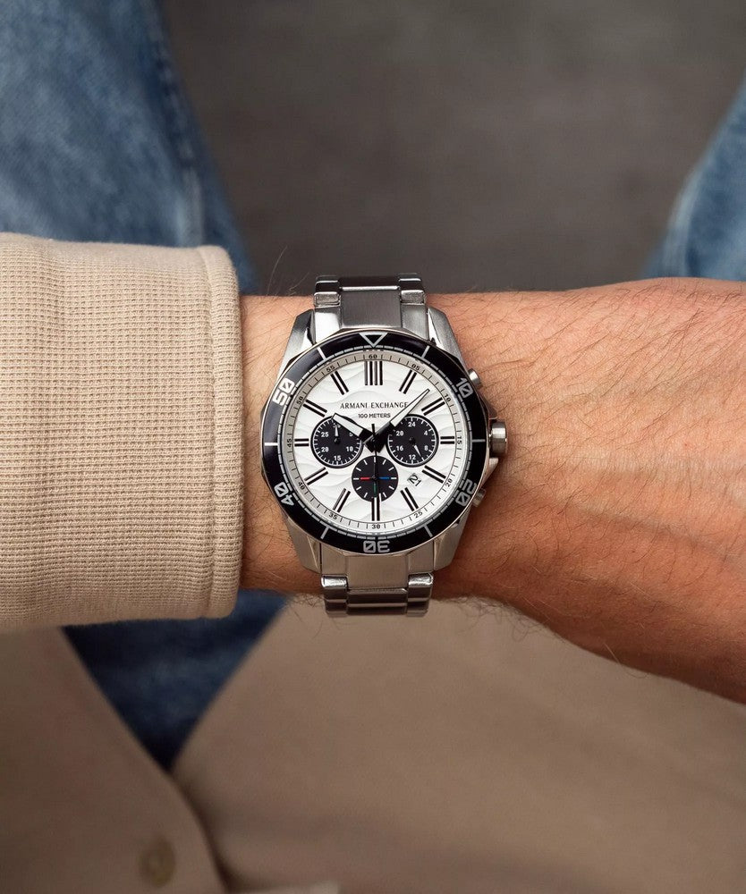 Armani Exchange AX1969 Silver Dial Quartz Chronograph Men's Watch