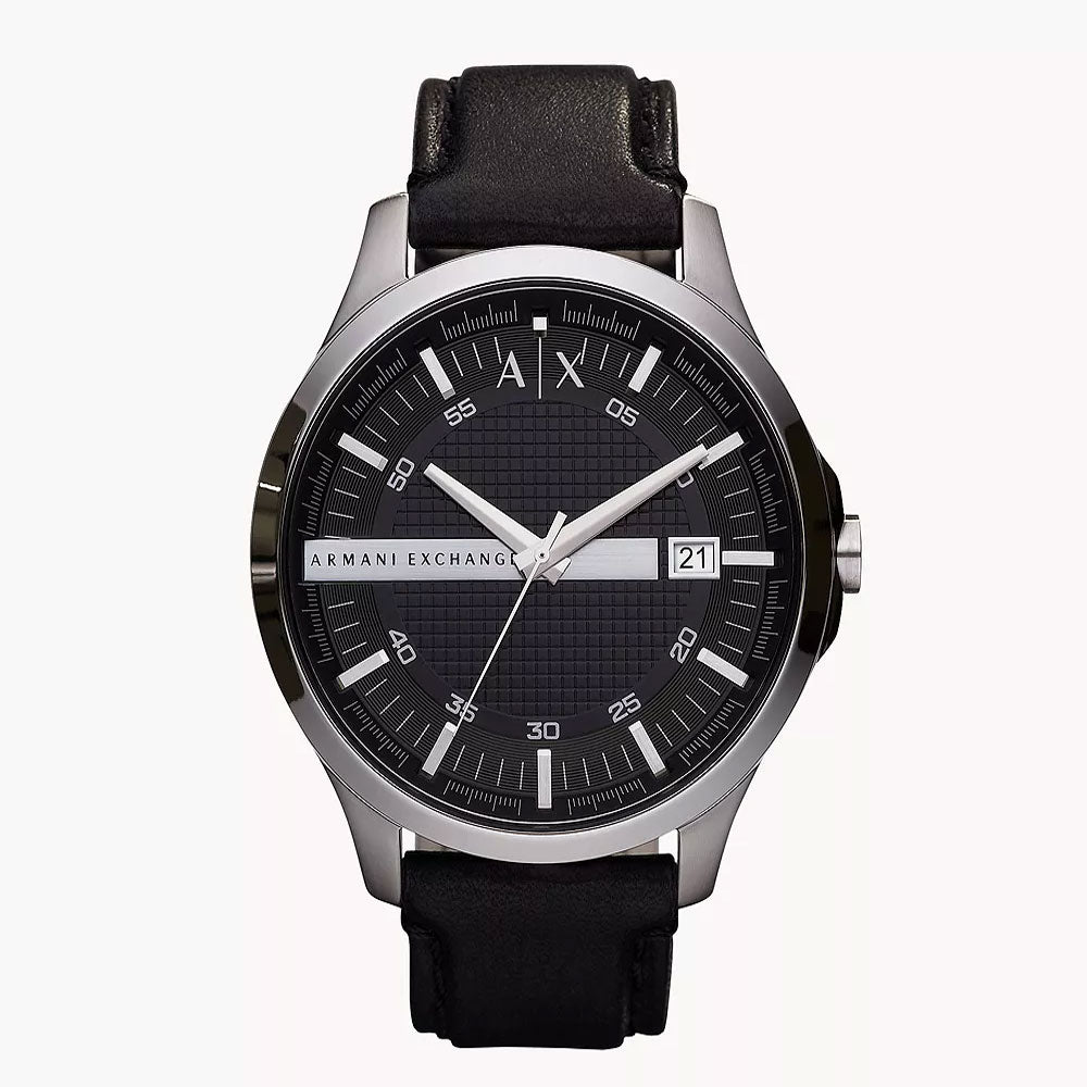 Armani Exchange AX2101 – Men's Hampton Black Leather Watch