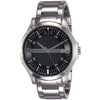 Armani Exchange Hampton Silver Stainless Steel Black Dial Quartz Watch for Gents - Ax-2103