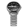 Armani Exchange Hampton Silver Stainless Steel Black Dial Quartz Watch for Gents - Ax2103