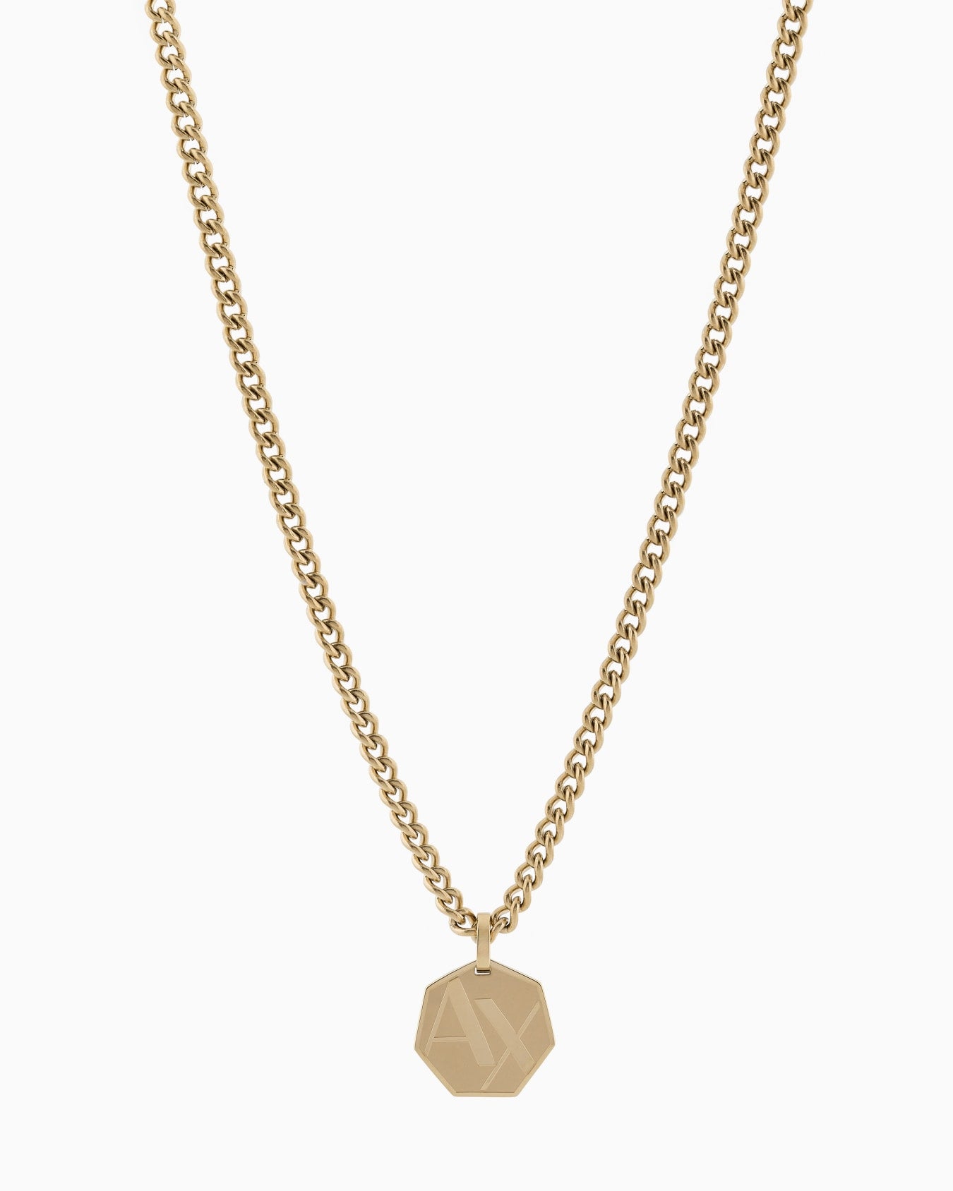 Armani Exchange AXG0152710 Gold-Tone Stainless Steel Pendant Necklace