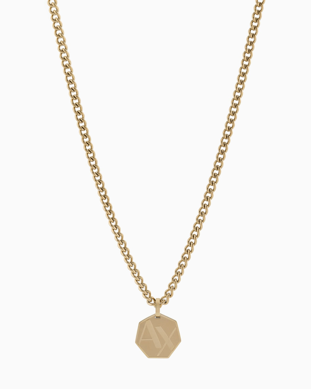 Armani Exchange AXG0152710 Gold-Tone Stainless Steel Pendant Necklace