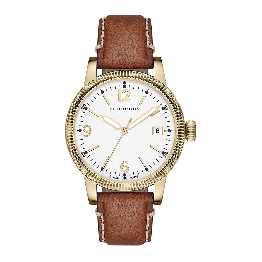 Burberry BU7852 White Dial Brown Leather Strap Quartz Women Watch