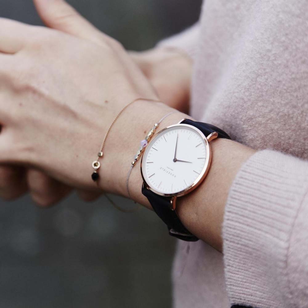 ROSEFIELD BWBLR-B1 The Bowery White Black Women's watch Rose Field