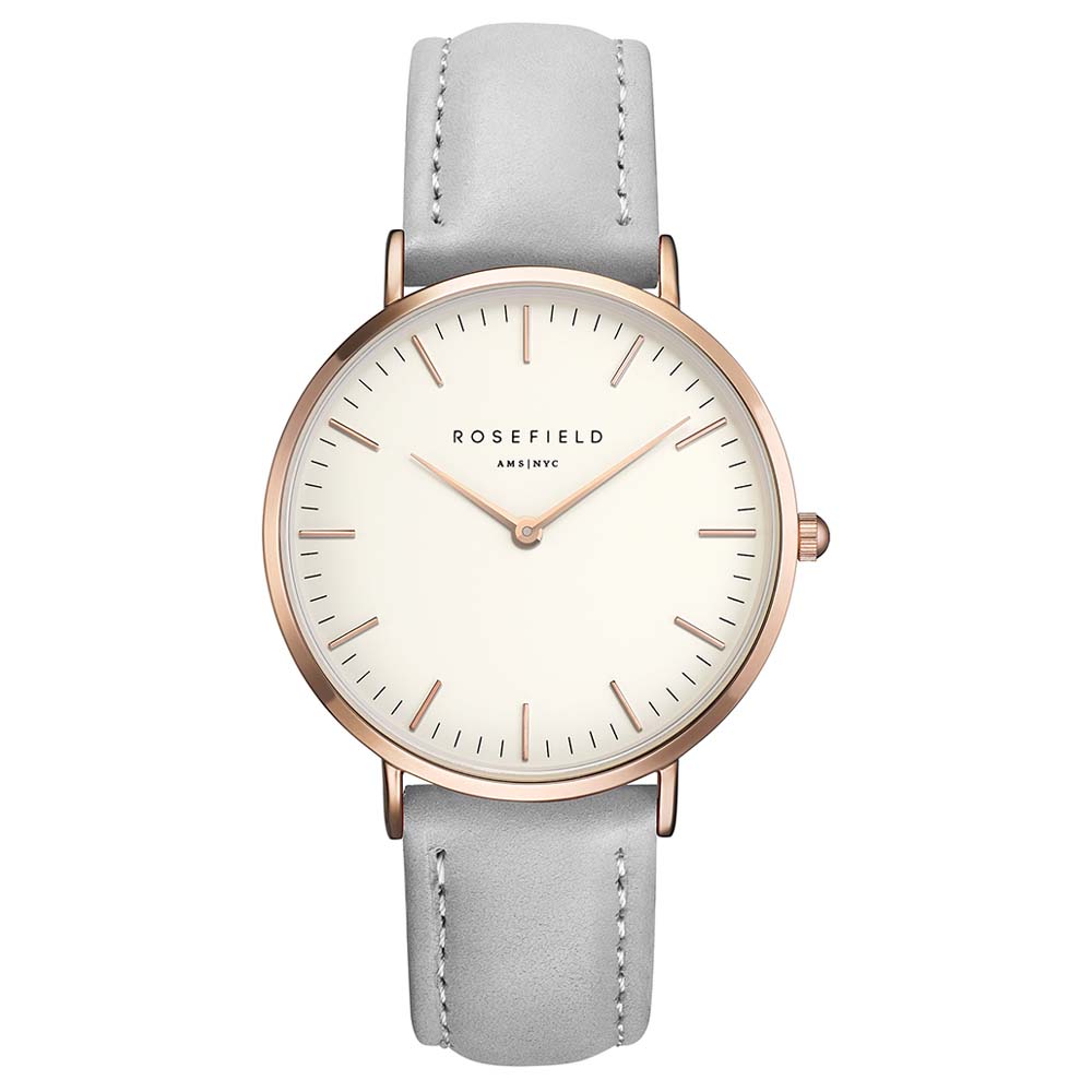 ROSEFIELD BWGR-B9 The Bowery White Gray Women's Watch