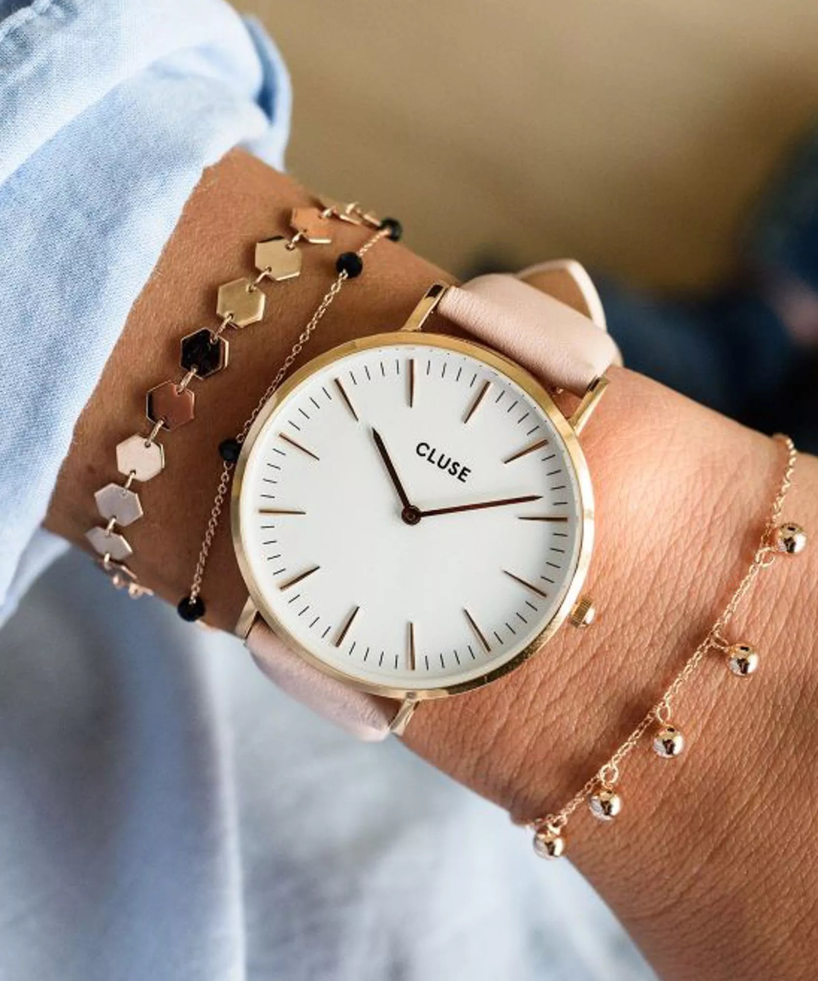 La Bohème Damenuhr Cluse Rosegold La Boheme Cluse Rosegold Armband