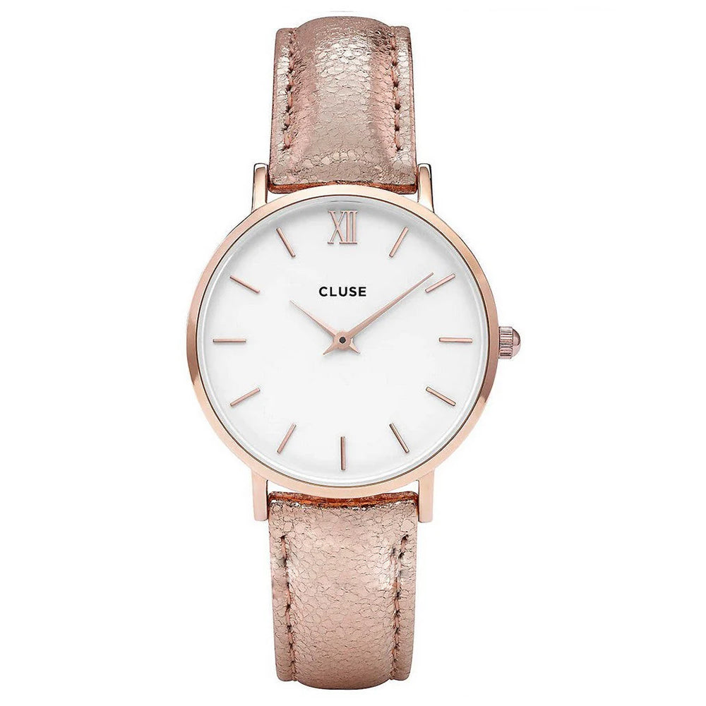 CLUSE CL30038 Minuit Rose Gold White/Rose Gold Metallic Women's Watch Cluse