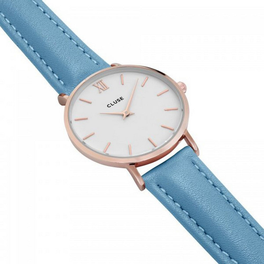 CLUSE CL30046 Minuit Rose Gold White Retro Blue Women's Watch