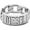 Diesel DX13470409 Men's Silver Stainless Steel Logo Band Ring