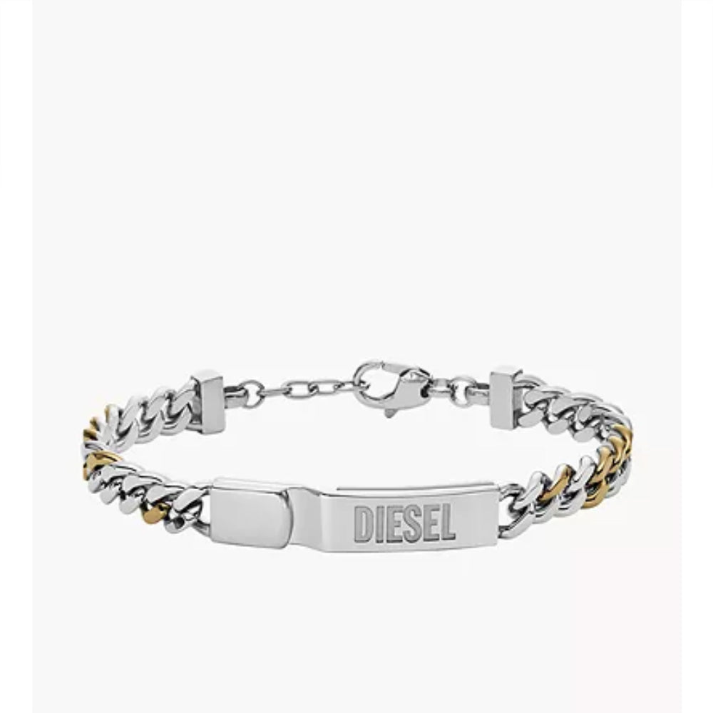 Diesel Diesel Two-Tone Stainless Steel ID Chain Bracelet DX14279318
