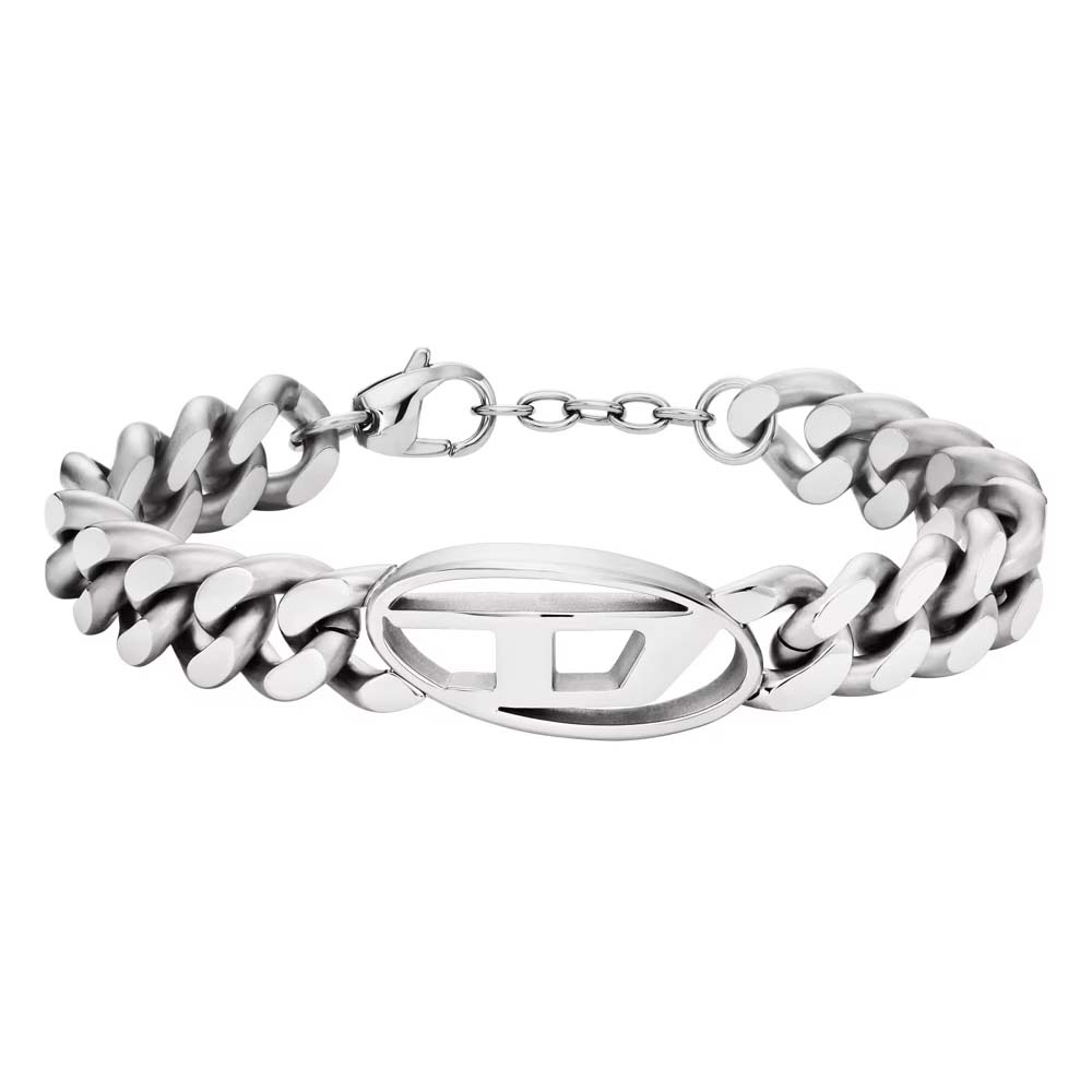 Diesel DX1432040 Men's D Logo Stainless Steel Chain Bracelet