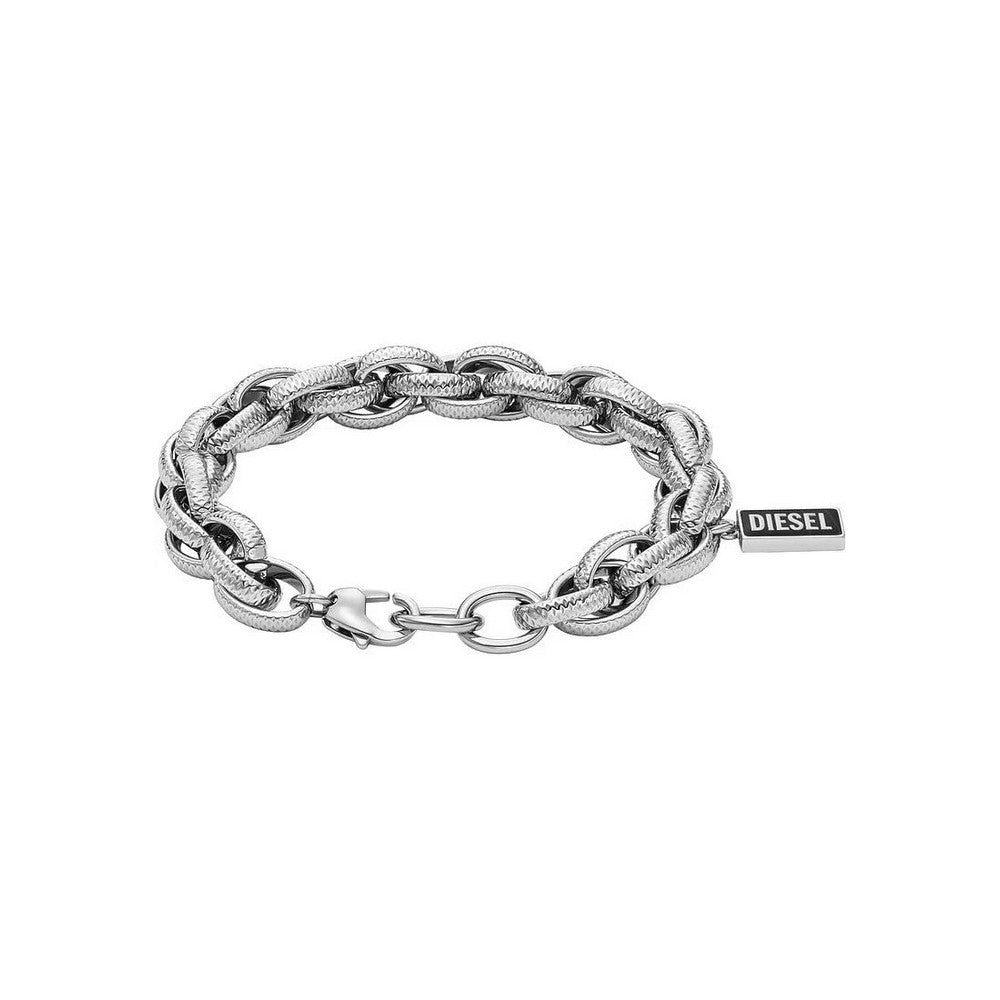 Diesel Stainless Steel Silver Chain Bracelet DX1514040 Mens