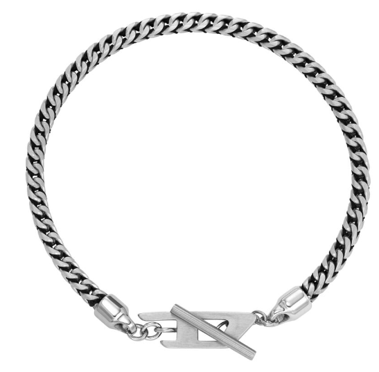 Diesel DX1551040 Stainless Steel D Logo Chain Bracelet - Silver