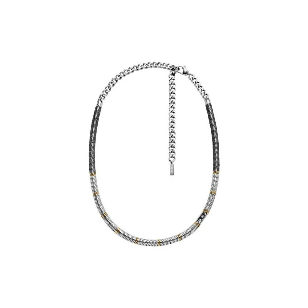 Diesel DX1575931 D Logo Hematite Beaded Necklace