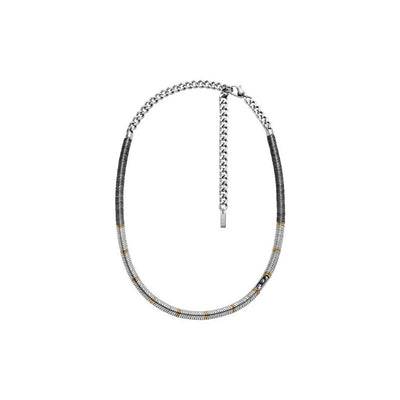 Diesel DX1575931 D Logo Hematite Beaded Necklace