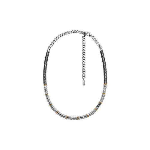 Diesel DX1575931 D Logo Hematite Beaded Necklace