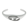 Diesel DX1597040 Men's Oval D Logo Silver Stainless Steel Bracelet