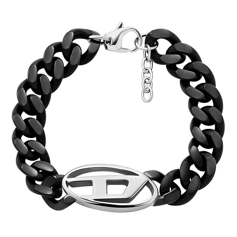 Diesel DX1611931 Oval D Logo Black Stainless Steel bracelet
