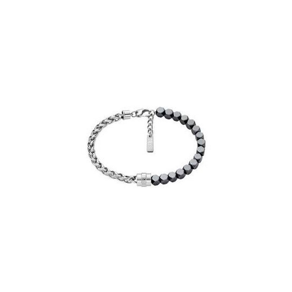 Diesel DX1647931 Stainless Steel and Hematite Beaded Bracelet