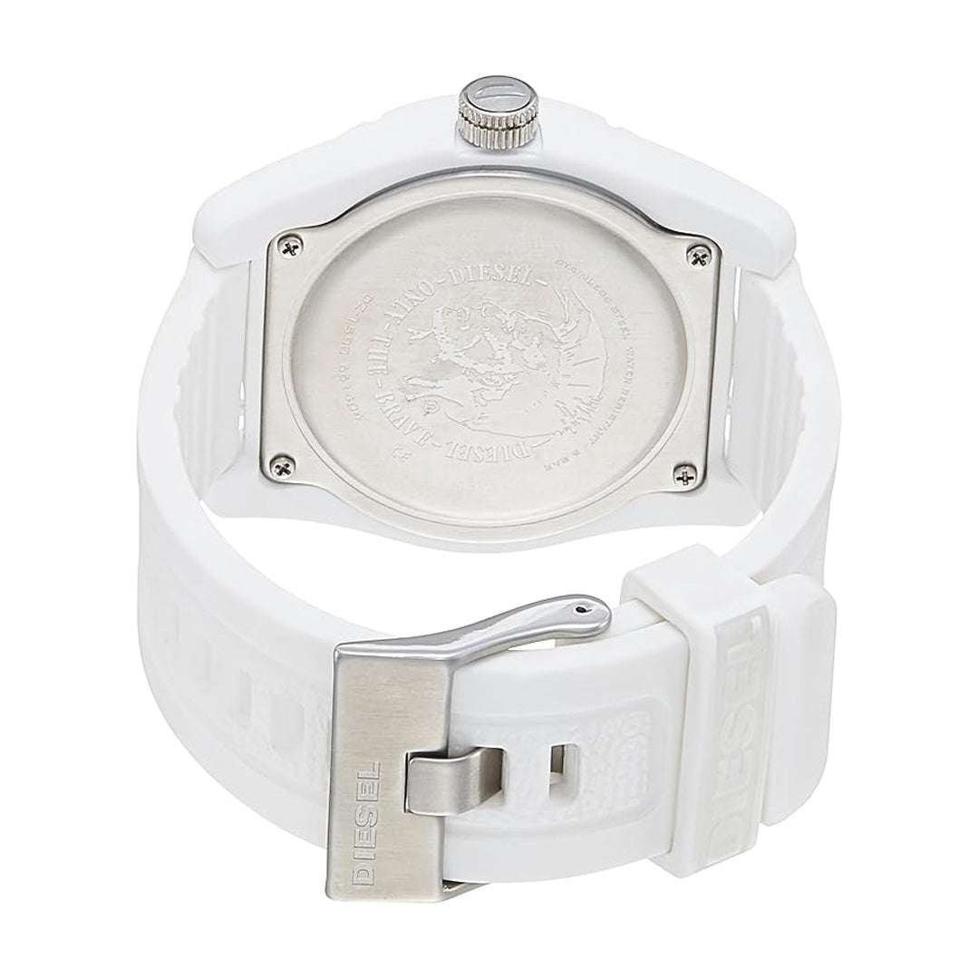 DIESEL DZ1590 Rubber Company White Dial White Rubber Men's Watch Diesel
