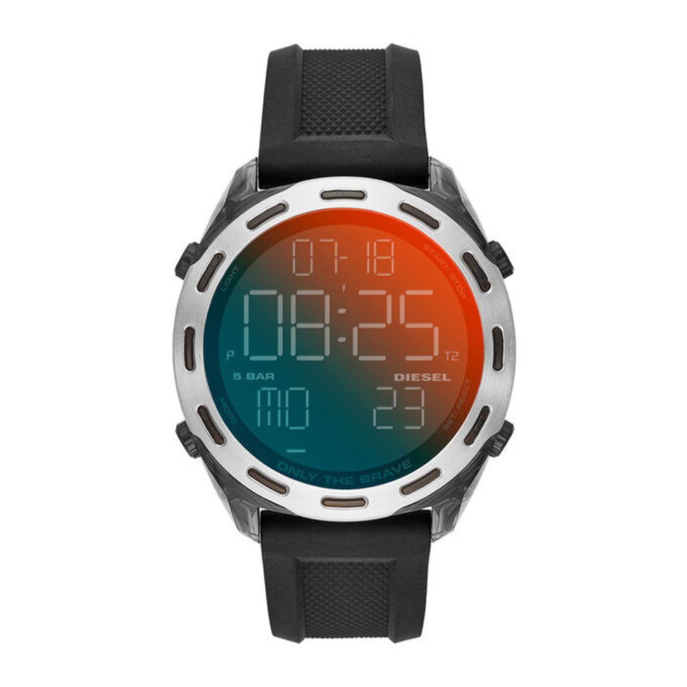 DIESEL DZ1893 Crusher Digital Black Silicone Men's Watch