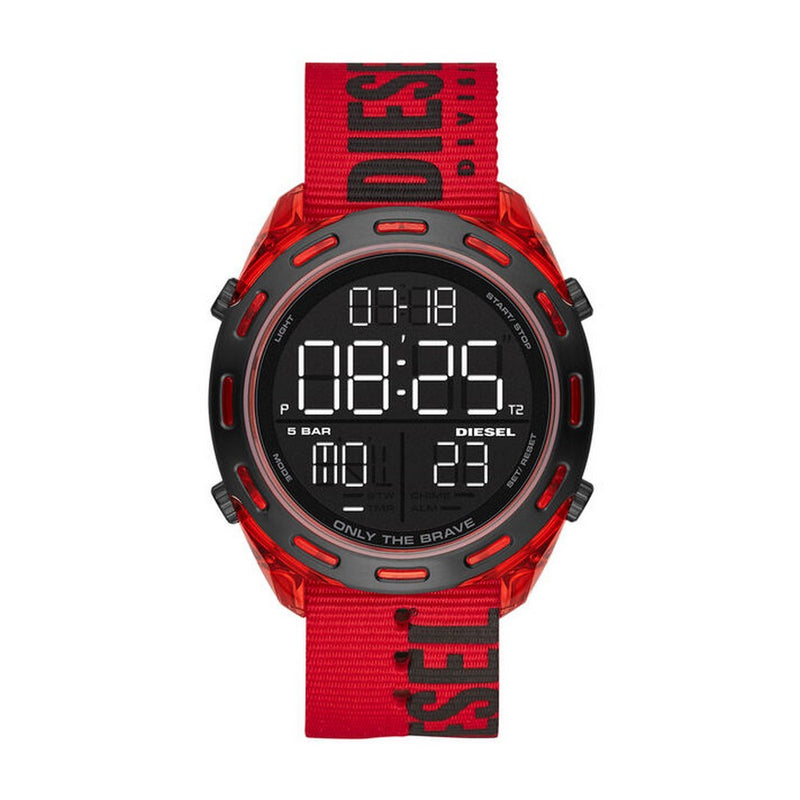 DIESEL DZ1916 Crusher Digital Red Nylon Men's Watch Diesel