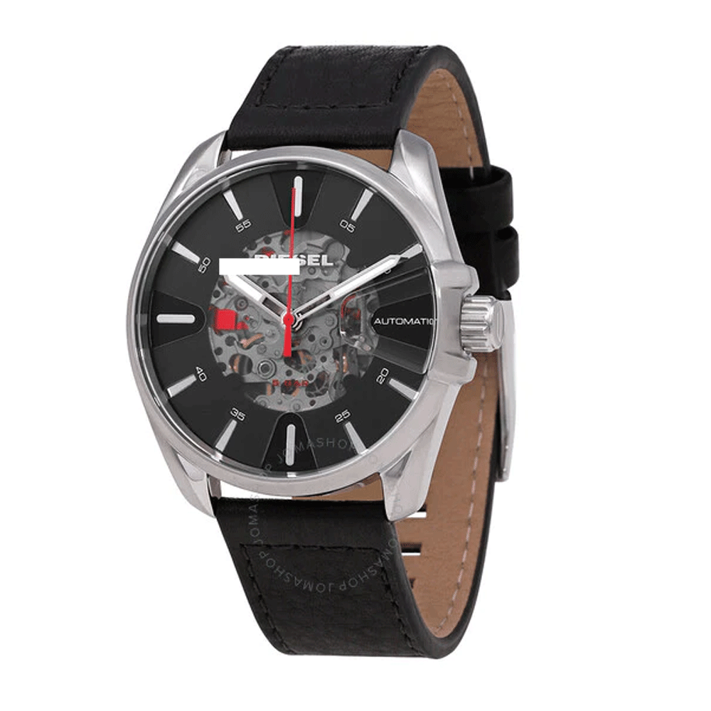 Diesel DZ1966 MS9 Automatic Black Leather Men's Watch - 44mm