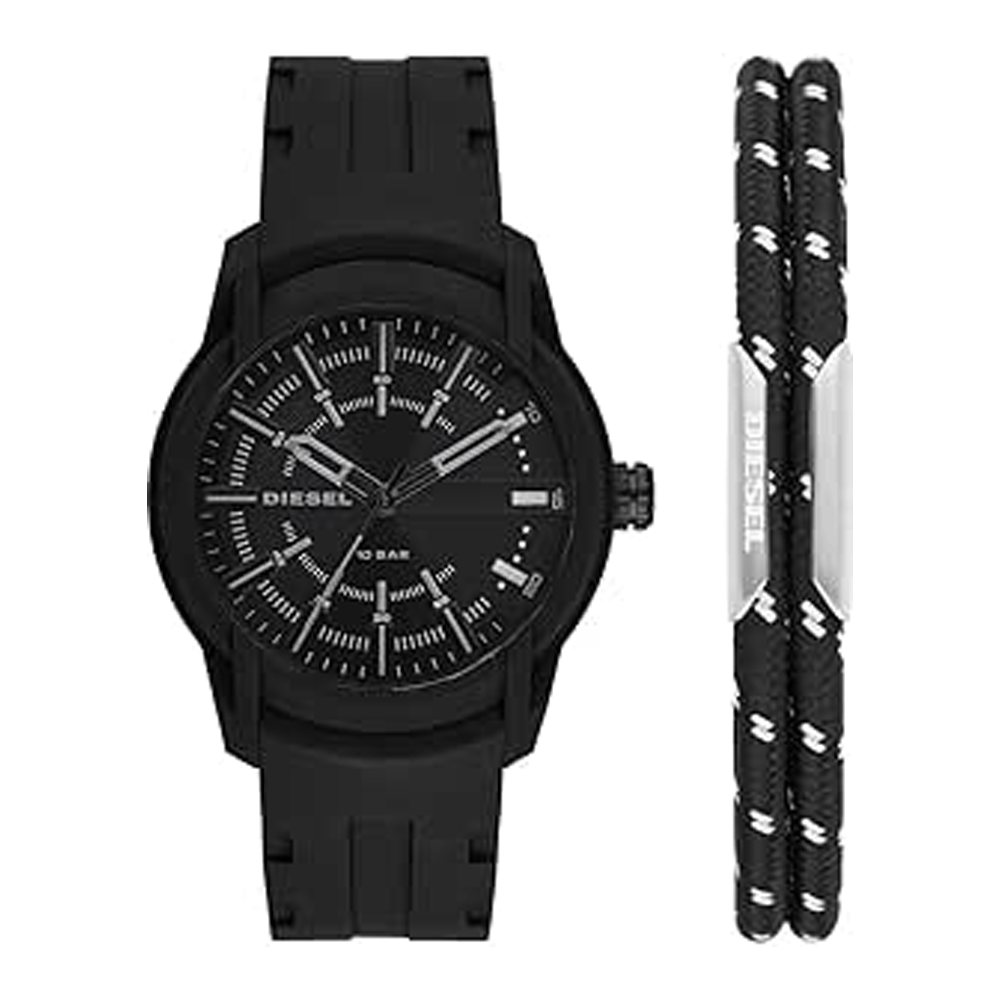 Diesel DZ1978SET Griffed Chronograph Black Men's Watch Gift Set - 48mm
