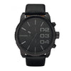 DIESEL DZ4216 Double Down Chronograph Black Leather Men's Watch Diesel