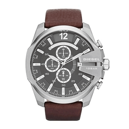 Diesel DZ4290 Mega Chief Chronograph Brown Leather Men's Watch