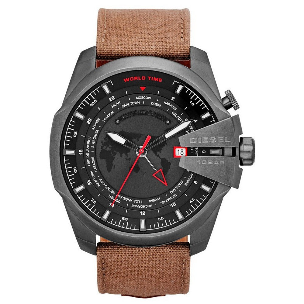 DIESEL DZ4306 Mega Chief GMT Black Dial Men's Watch Diesel