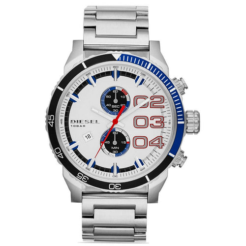 Diesel DZ4313 Double Down Silver Stainless Steel Men's Watch with White Dial