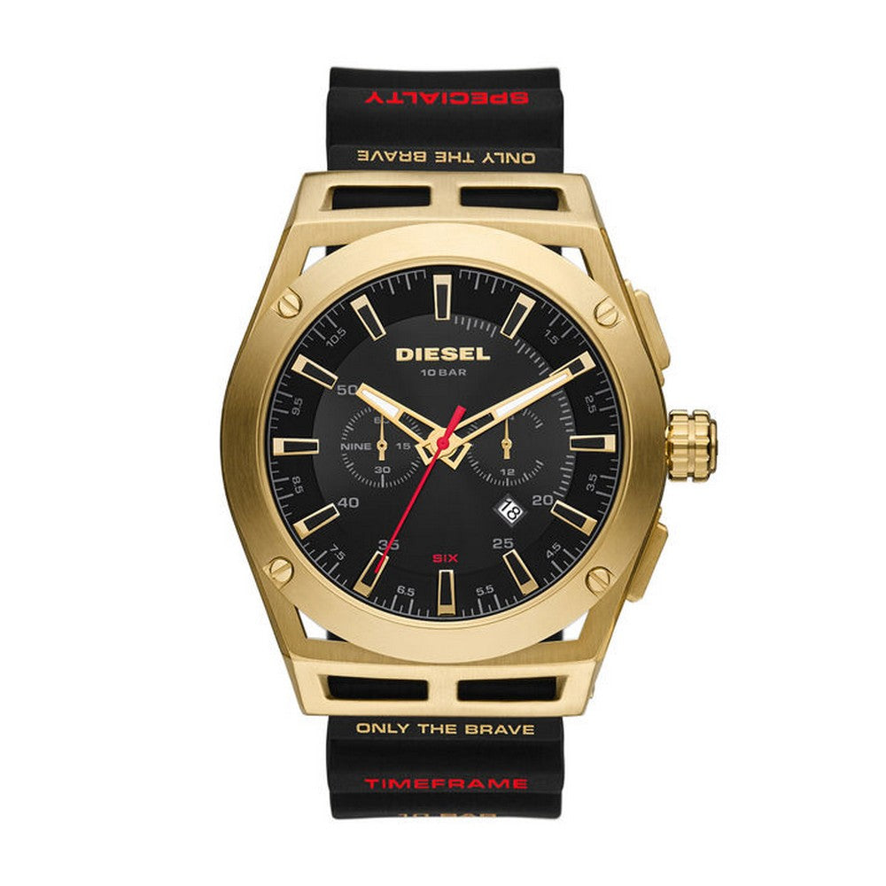 DIESEL DZ4546 Timeframe Chronograph Black Silicone Men's Watch Diesel
