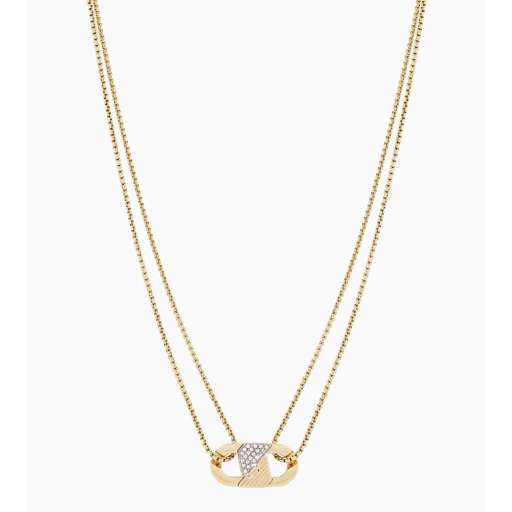 Emporio Armani EGS3174710 Gold-Tone Stainless Steel ID Necklace