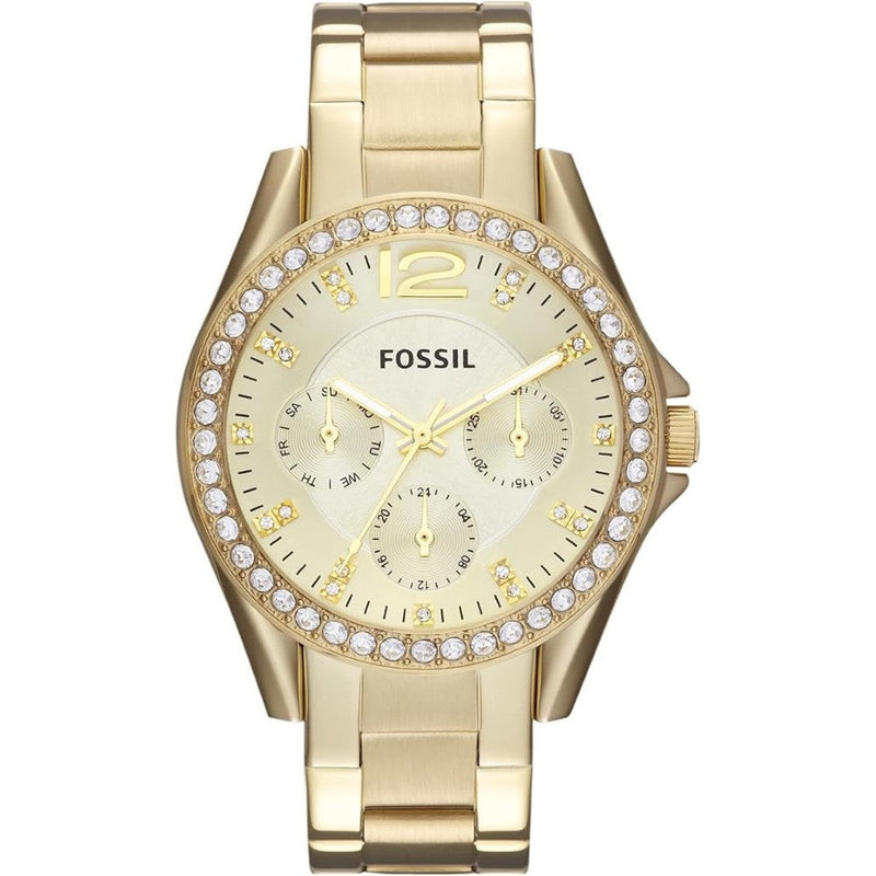 Fossil Riley ES3203 Women's Watch with Crystal Accents and Stainless Steel Bracelet Band Fossil