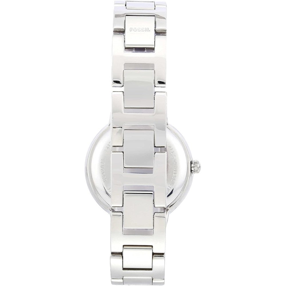 Fossil Virginia ES3282 Women's Watch with Crystal Accents and Self Adjustable Stainless Steel Bracelet Band