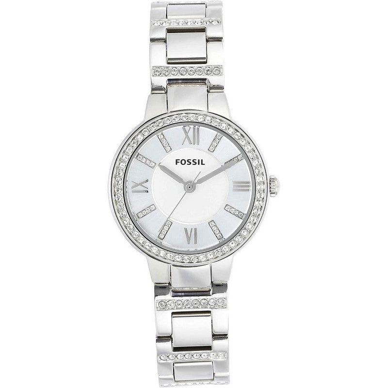 Fossil Virginia ES3282 Women's Watch with Crystal Accents and Self Adjustable Stainless Steel Bracelet Band Fossil