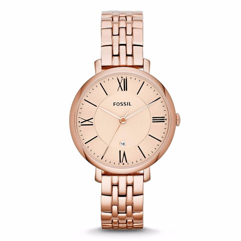 Fossil ES3435 Jacqueline Rose-Tone Stainless Steel Watch Fossil