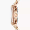 Fossil ES3716 Virginia Three-Hand Rose Gold-Tone and Horn Acetate Stainless Steel Watch