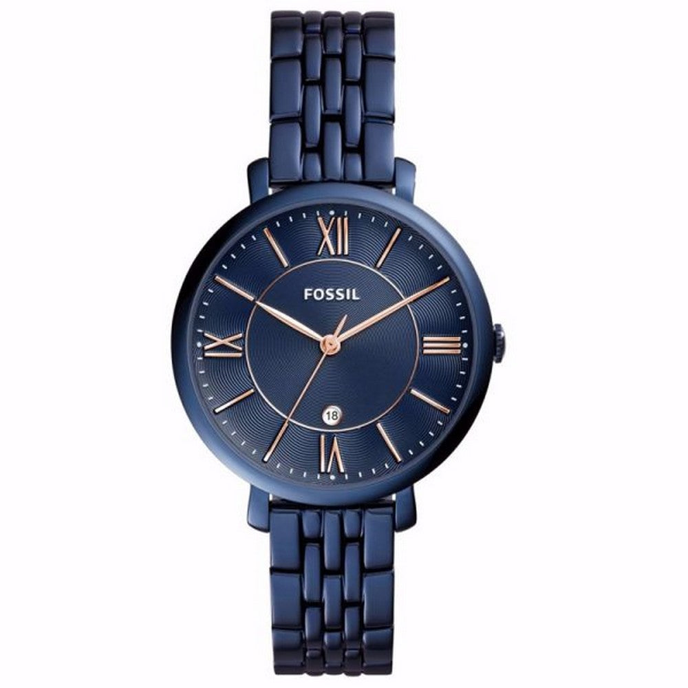 Fossil Jacqueline Three-Hand Date Blue Stainless Steel Watch ES4094