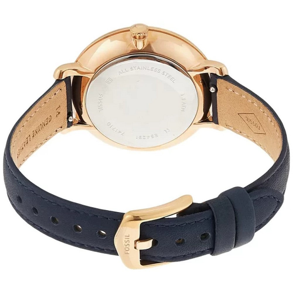 Fossil Jacqueline Three-Hand Date Navy Leather Watch ES4291