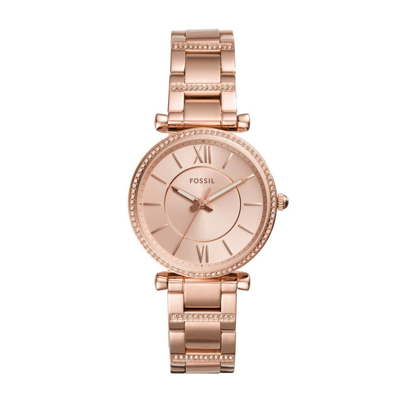 Fossil ES4301 Carlie Three-Hand Rose-Gold-Tone Stainless Steel Watch