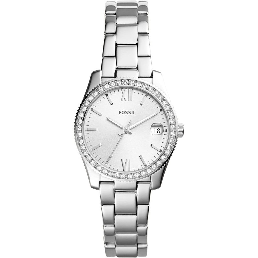 Fossil Women's Scarlette Mini Quartz Stainless Steel Three-Hand Watch  Color: Silver Glitz Model: ES4317