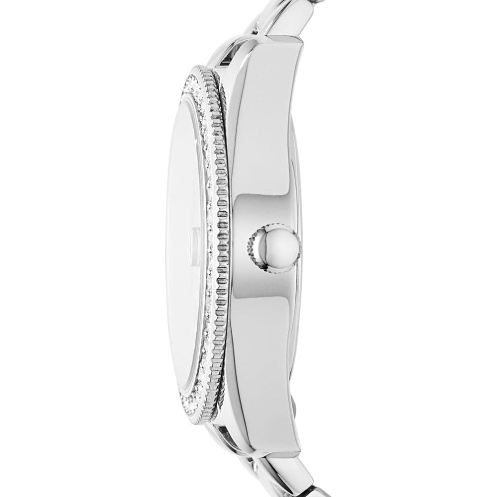 Fossil Women's Scarlette Mini Quartz Stainless Steel Three-Hand Watch  Color: Silver Glitz Model: ES4317