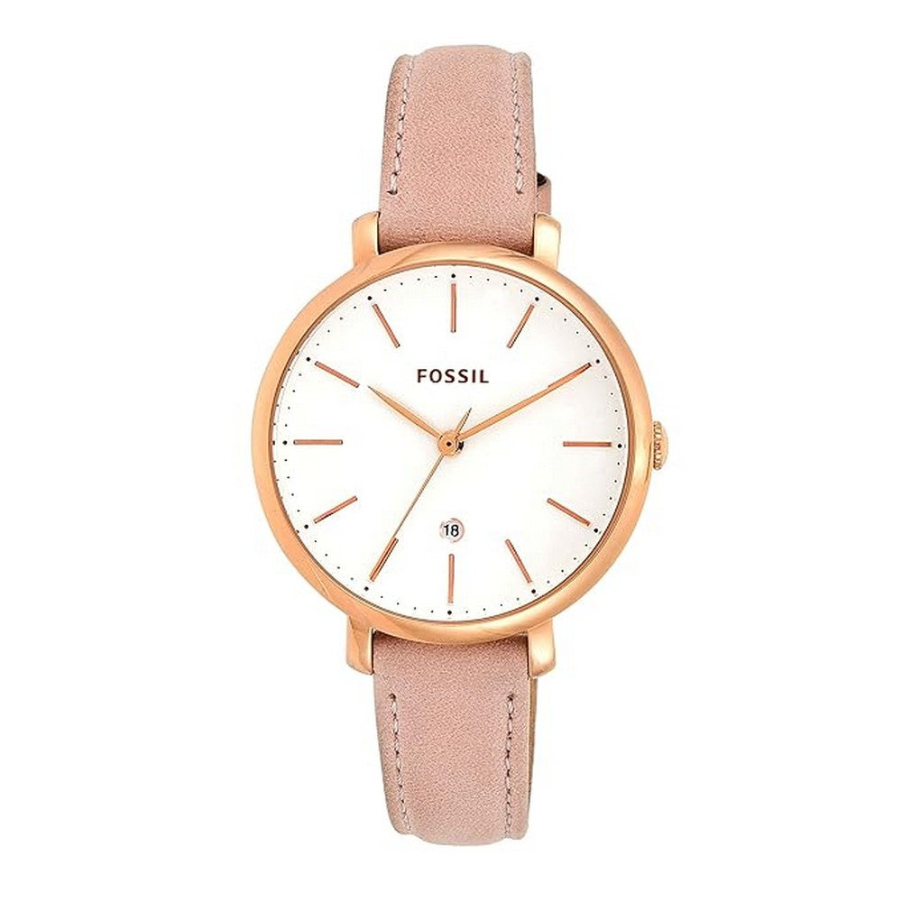 Fossil Jacqueline Three-Hand Date Pastel Pink Leather Watch ES4369 Fossil