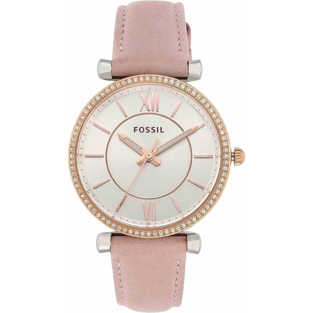 Fossil ES4484 Carlie Women's Watch with Stainless Steel Bracelet or Genuine Leather Band