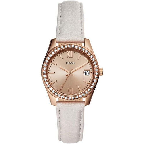 Fossil Scarlette Mini Three Hand Date Mineral Grey Leather Ladies Watch ES4556 Fossil