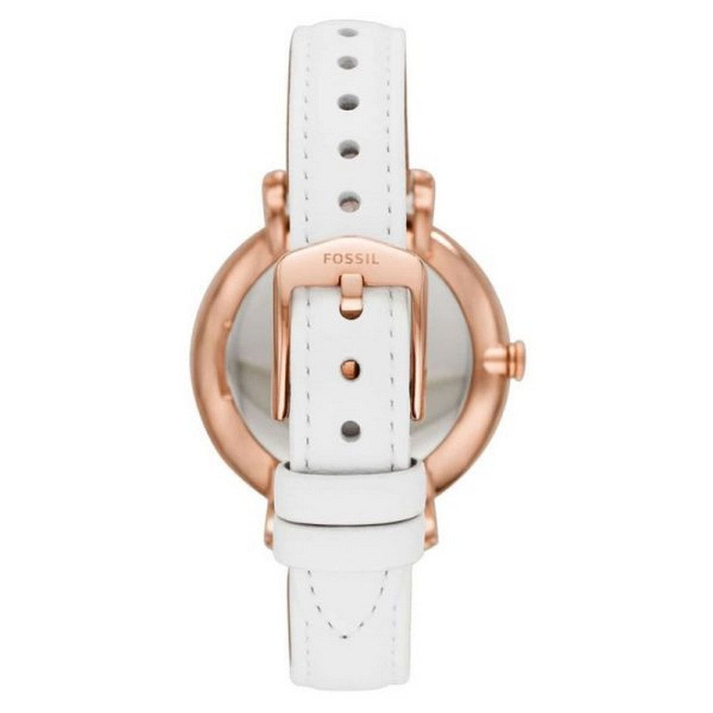 Fossil Jacqueline Three-Hand Date White Leather Watch ES4579