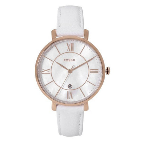 Fossil Jacqueline Three-Hand Date White Leather Watch ES4579 Fossil
