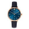 Fossil Kayla ES4663 women's watch featuring a blue dial and elegant rose gold accents.